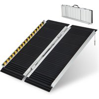 Costway - Rollstuhlrampe 152,5 cm, Klapprampe Tragbar & Anti-Rutsch bis zu 272KG belastbar, Auffahrrampe Aluminium, Schwellenrampe für Rollstuhl von COSTWAY