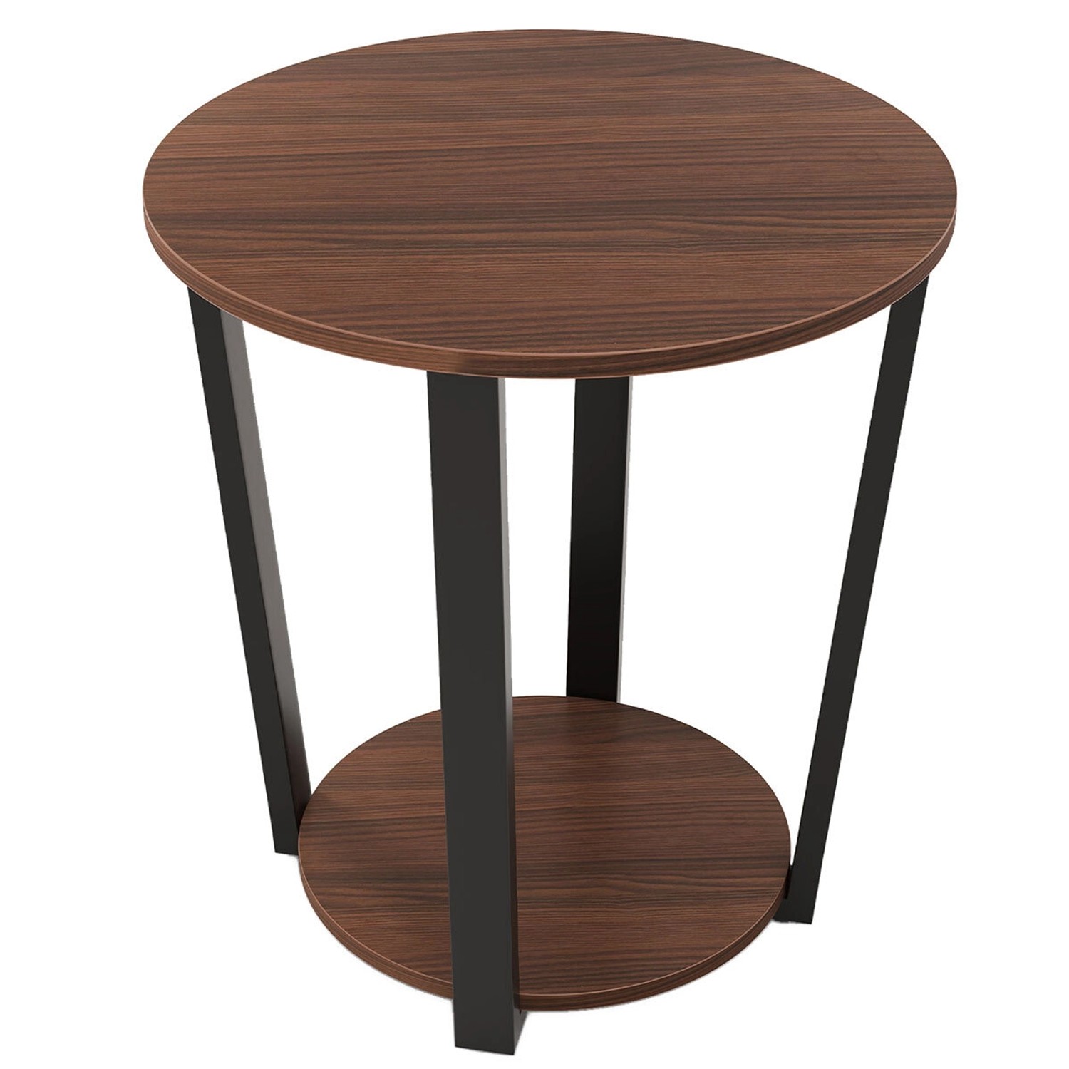 Costway Runder Beistelltisch Sofatisch mit Metallrahmen Vintagebraun Costway Runder Beistelltisch Sofatisch mit Metallrahmen Vintagebraun von COSTWAY