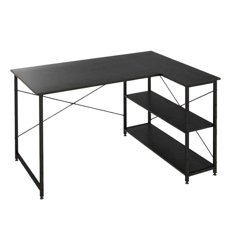 Costway Schreibtisch L-Form Computertisch Schwarz von COSTWAY