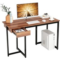 Costway - Schreibtisch mit Schublade, 120 x 55 x 75 cm, Computertisch klein, Officetisch Bürotisch Holz PC-Tisch, Arbeitstisch Metallgestell, für Costway - Schreibtisch mit Schublade, 120 x 55 x 75 cm, Computertisch klein, Officetisch Bürotisch Holz PC-Tisch, Arbeitstisch Metallgestell, für von COSTWAY