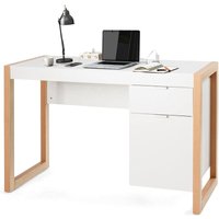 Schreibtisch mit Schubladen & Aufbewahrungsschrank, Computertisch mit Dicker Arbeitsflaeche, Arbeitstisch Bürotisch studiertisch für Homeoffice Schreibtisch mit Schubladen & Aufbewahrungsschrank, Computertisch mit Dicker Arbeitsflaeche, Arbeitstisch Bürotisch studiertisch für Homeoffice von COSTWAY