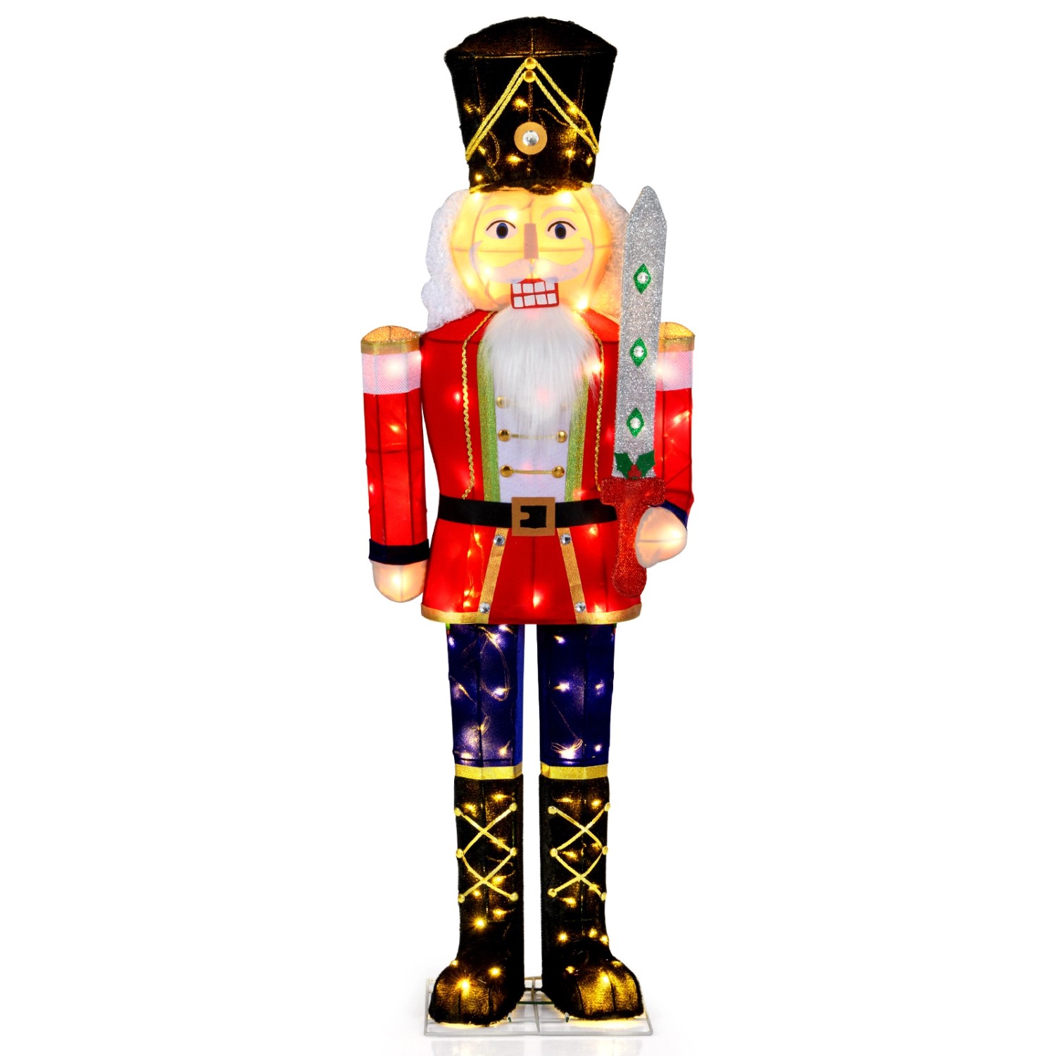 Costway Weihnachten Nussknacker Figur Groß Weihnachtsdekoration 157 cm von COSTWAY