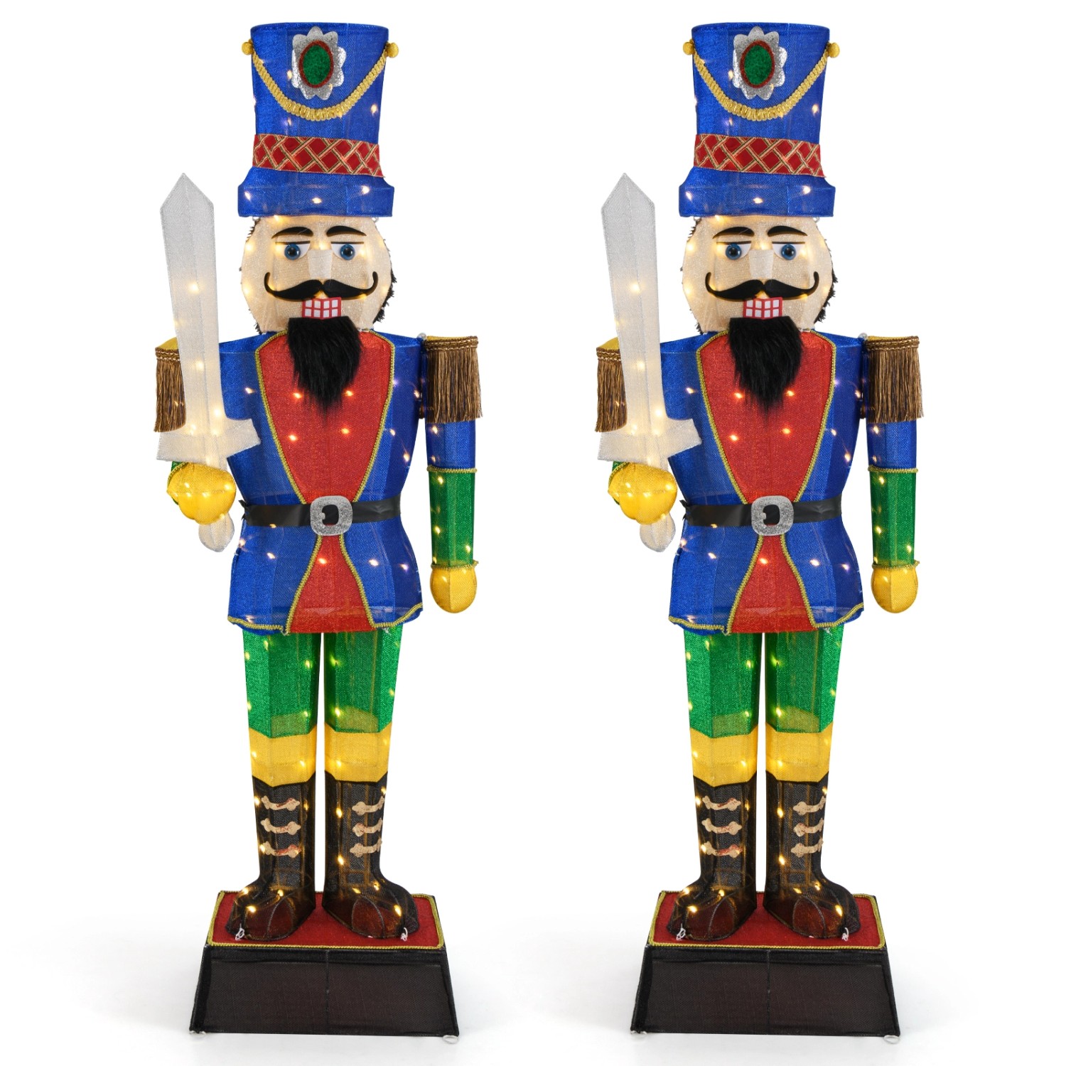Costway Weihnachten Nussknacker Figur Groß mit Schwert 2er Set 184 cm Costway Weihnachten Nussknacker Figur Groß mit Schwert 2er Set 184 cm von COSTWAY