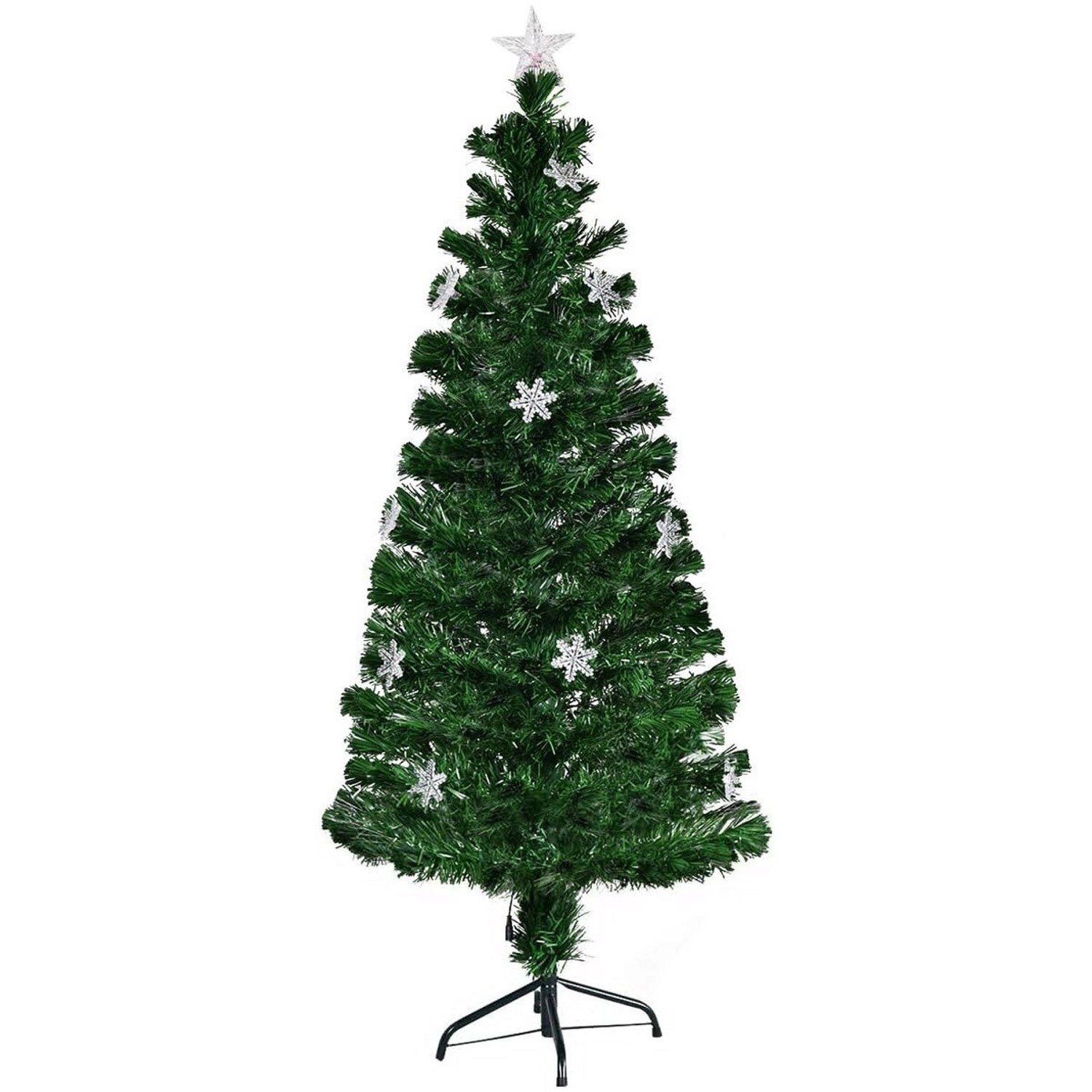 Costway Weihnachtsbaum & Glasfaser-Farbwechsler und Sternspitze 150cm von COSTWAY