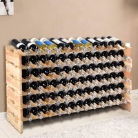 Weinregal für 72 Flaschen, Stapelbar, Kieferholz, Flaschenregal Weinständer 119x29x72cm - Costway von COSTWAY