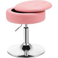 Drehhocker höhenverstellbar 51-66cm, mit Stauraum, 360° drehbar, Kunstleder Sitzhocker, Schminkhocker, 150kg Rosa - Costway von COSTWAY