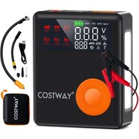 Costway - Elektrische Luftpumpe, 12V 2000A Fahrradpumpe, 150PSI Akku Kompressor, Mini Reifenpumpe mit Digitale Anzeige & led Bildschirm, Tragbarer Costway - Elektrische Luftpumpe, 12V 2000A Fahrradpumpe, 150PSI Akku Kompressor, Mini Reifenpumpe mit Digitale Anzeige & led Bildschirm, Tragbarer von COSTWAY