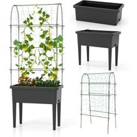 Costway - Hochbeet mit Rankgitter, selbstbewässernd, Gartenbeet mit Spalier & Wasserstandsanzeige & Nylon-Netz, Rankhilfe Set & Pflanzkasten & Costway - Hochbeet mit Rankgitter, selbstbewässernd, Gartenbeet mit Spalier & Wasserstandsanzeige & Nylon-Netz, Rankhilfe Set & Pflanzkasten & von COSTWAY