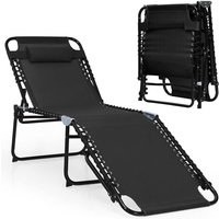 Klappbare Sonnenliege, Gartenliege 5 Stufen verstellbar, Campingliege Klappbett, Liege Bett bis 120 kg belastbar, Reiseliege für Pool, Strand von COSTWAY