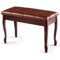 Costway - Klavierbank mit Notenfach, Klavierhocker aus Massivhoz, Pianobank gepolstert, Piano-Sitzbank braun, Keyboardbank 75 x 35 x 49cm von COSTWAY