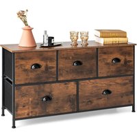 Kommode mit 5 Schubladen, 2-stöckiger rustikaler Kommode mit 5 Schubladen, 2-stöckiger rustikaler von COSTWAY