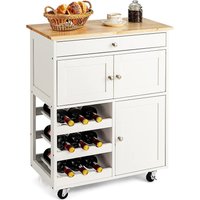 Küchenwagen Servierwagen Küchentrolley Holz weiß Küchenwagen Servierwagen Küchentrolley Holz weiß von COSTWAY