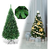 Künstlicher Weihnachtsbaum 150cm , Christbaum mit 350 pvc Zweigen und Metallständer, Kunstbaum für Weihnachten, Tannenbaum Grün - Costway von COSTWAY