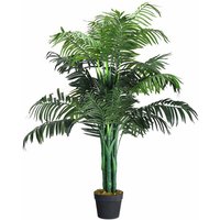 Costway - Kunstpflanze 110cm mit Basistopf, Palme künstlich Kunstbaum Zimmerpalme Zimmerpflanze Dekopflanze von COSTWAY