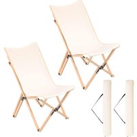 Costway - Liegestuhl 2er Set, Klappstuhl aus Bambus mit Seitentasche, bis 150 kg, klappbar, inkl. Tragetasche, Campingstuhl Costway - Liegestuhl 2er Set, Klappstuhl aus Bambus mit Seitentasche, bis 150 kg, klappbar, inkl. Tragetasche, Campingstuhl von COSTWAY