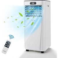 Mobile Klimageraet 4in1 7000BTU Klimaanlage Abluftschlauch, Entfeuchter tragbar 25㎡ 54 db Fernbedienung [Energieklasse a] Weiss - Costway von COSTWAY