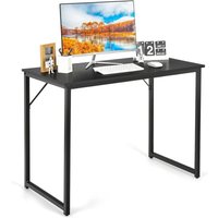 Schreibtisch, Kleiner Computertisch, 100 x 50 x 75 cm, Metallrahmen, für Homeoffice, Arbeitszimmer Schwarz - Costway von COSTWAY
