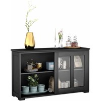 Sideboard Kommode Anrichte Schrank Kuechenschrank Badkommode Beistellschrank Mehrzweckschrank mit Schiebetueren schwarz - Costway Sideboard Kommode Anrichte Schrank Kuechenschrank Badkommode Beistellschrank Mehrzweckschrank mit Schiebetueren schwarz - Costway von COSTWAY