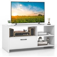 TV-Schrank, Lowboard mit Schublade & offenen Fächern, Fernsehtisch für Fernseher bis zu 50 Zoll, Fernsehschrank, TV-Regal für Wohnzimmer, 104,5 x von COSTWAY