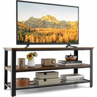 TV-Schrank Fernsehschrank Holz, TV-Lowboard für 50 Zoll Fernseher, Industrieller Fernsehtisch mit Ablagen, Regal mit Metallrahmen, für Wohnzimmer von COSTWAY