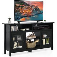 Tv Schrank für Fernseher bis zu 65 Zoll, 2 in 1 tv Ständer & Kaminschrank für 18 Zoll Elektrokamin, tv Lowboard Sideboard Wohnzimmerschrank aus Holz, von COSTWAY