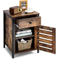 Vintage Nachttische mit Schublade/ Beistelltisch mit hoehenverstellbarer Ablage/ Kaffeetisch Holz/ Sofatisch für Wohnzimmer, Schlafzimmer, Vintage Nachttische mit Schublade/ Beistelltisch mit hoehenverstellbarer Ablage/ Kaffeetisch Holz/ Sofatisch für Wohnzimmer, Schlafzimmer, von COSTWAY