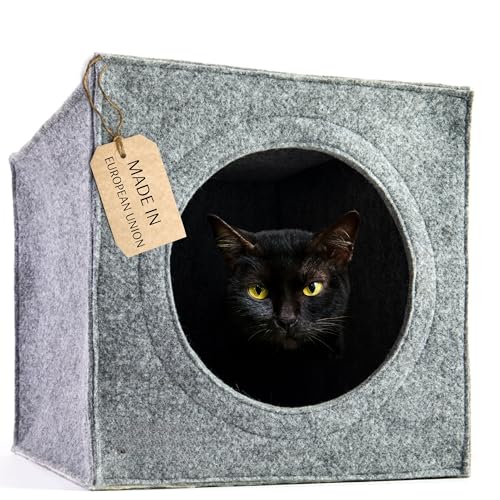 COSY AND DOZY Katzenhöhle Holycube - Katzenhaus Indoor - Katzen Schlafhöhle, Katzenhöhle für Draußen - Waschmaschinenfest - Einsatz Kompatibel mit IKEA Kallax & Expedit von COSY AND DOZY