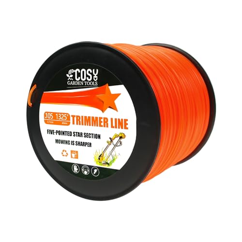 COSY GARDEN TOOLS Trimmerfaden for Grass Trimmers - Suitable for Trimming Lawn, Edges and Lawn Weeds - Mähfaden 2,7 mm x 404 m-freischneider zubehör、Nylon Rasentrimmer Faden- Orange von COSY GARDEN TOOLS