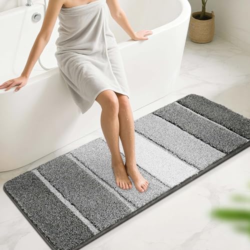 COSY HOMEER Badezimmerteppich, ultraweich, saugfähig, mit rutschfester TPR-Unterseite, maschinenwaschbar, zotteliger Teppich für Badezimmerboden, Dunkelgrau COSY HOMEER Badezimmerteppich, ultraweich, saugfähig, mit rutschfester TPR-Unterseite, maschinenwaschbar, zotteliger Teppich für Badezimmerboden, Dunkelgrau von COSY HOMEER