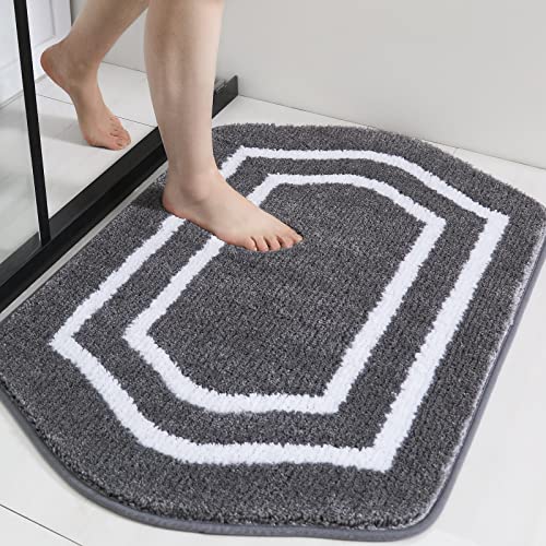 COSY HOMEER Extra dicke Badteppiche, rutschfeste Badewäsche-Set, Matten, weicher Plüsch, 100 % starkes Mikro-Polyester, Matte, Wohnzimmer, Badezimmer, Boden, wasserabsorbierend (grau, 61 x 91 cm) von COSY HOMEER