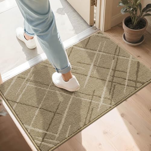 COSY HOMEER Haustürmatte, niedriges Profil, rutschfeste Fußmatte für den Eingangsbereich, saugfähiger Schmutzfang, waschbare Eingangsmatte, stabile Polyester-Fußmatten für schlammige Pfoten (91,4 x 61 von COSY HOMEER
