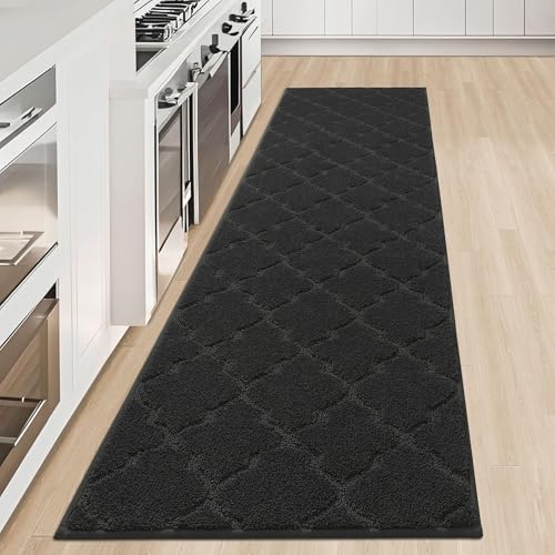 COSY HOMEER Küchenteppich, 50 x 200 cm Küchenläufer rutschfest, Teppich Küche Waschbar, Teppichläufer Flur, Teppich Läufer für Küche, Flur, Wohnraum, Schwarz COSY HOMEER Küchenteppich, 50 x 200 cm Küchenläufer rutschfest, Teppich Küche Waschbar, Teppichläufer Flur, Teppich Läufer für Küche, Flur, Wohnraum, Schwarz von COSY HOMEER