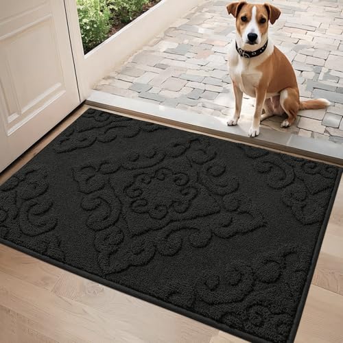 COSY HOMEER Schmutzfangmatte 50 x 80 cm, Fußmatte Waschbar, rutschfest Teppich Eingangsbereich innen, Teppich für Eingang, Haustür, Schwarz COSY HOMEER Schmutzfangmatte 50 x 80 cm, Fußmatte Waschbar, rutschfest Teppich Eingangsbereich innen, Teppich für Eingang, Haustür, Schwarz von COSY HOMEER