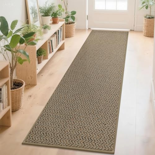 COSY HOMEER Teppichläufer für Flur, Eingangsbereich, 70 x 25 cm, rutschfest, waschbar, saugfähig, schmutzabweisend, Teppichläufer für Flur, Eingang und Waschküche, Taupe von COSY HOMEER