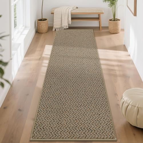 COSY HOMEER Teppichläufer für Flur, Eingangsbereich, rutschfest, waschbar, saugfähig, schmutzabweisend, Teppichläufer für Flur, Eingang und Waschküche, Taupe von COSY HOMEER