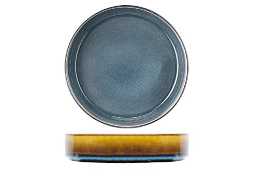COSY TRENDY Tiefer Teller Quintana, blau, porcelain, D19,5 cm, 3 Stück von Cosy & Trendy