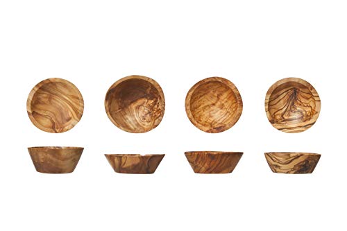 Cosy & Trendy 8047507 Set mit 4 Schälchen Organic, Olivenholz, Durchmesser 5,5 – 7,5 cm, Holz, braun von Cosy & Trendy