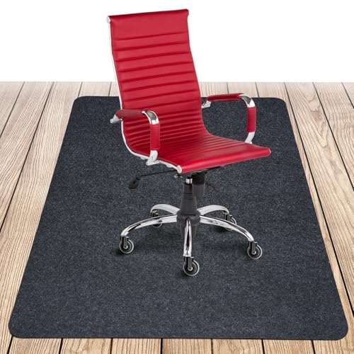 COSYLAND Bodenschutzmatte Bürostuhl 90x120 cm – rutschfeste Bürostuhl Unterlage für Hartholz & Laminat – Geräuschdämpfende Schreibtischstuhl Unterlage zum Schutz empfindlicher Böden – Grau von COSYLAND