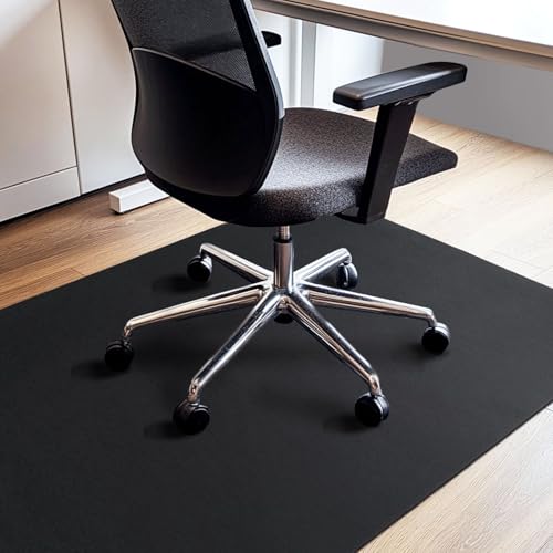 COSYLAND Bodenschutzmatte Bürostuhl 90 × 120cm - Schreibtischstuhl Unterlage - Bürostuhl Unterlage - Bodenschutzmatte - Bodenmatte Bürostuhl - Unterlage Schreibtischstuhl (Schwarz) von COSYLAND