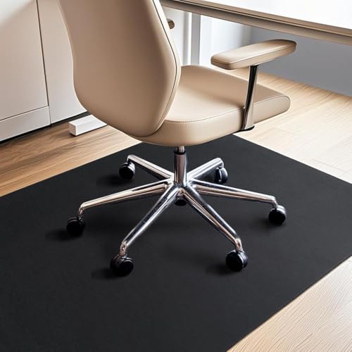 COSYLAND Bodenschutzmatte Bürostuhl 90 × 120 cm – rutschfeste Bürostuhl Unterlage – Geräuschdämpfende Schreibtischstuhl Unterlage für Hartholz-, Laminat- & Fliesenböden – Schwarz von COSYLAND