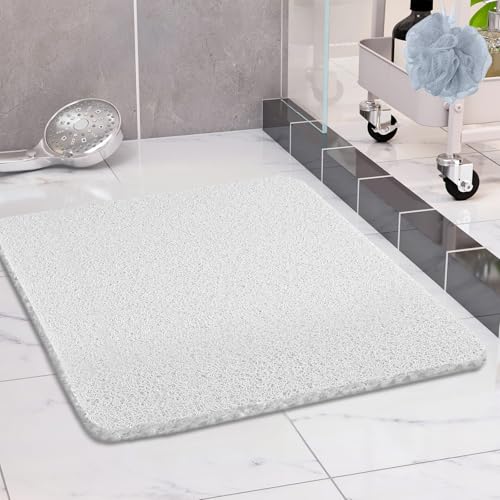 COSYLAND Duschmatte rutschfest 80x80, Badewannenmatte rutschfest mit Ablauf, Weiche PVC-Luffa Rutschmatte Dusche, Schnell Anti Rutsch Badematte, Weiß von COSYLAND