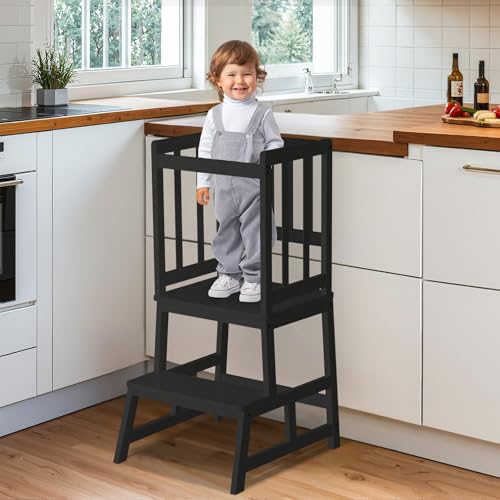 COSYLAND Lernturm ab 1 Jahr - Stylisch Learning Tower - Massiv Montessori Lernturm Kinder - Patented Design Kitchen Helper -Anti-Tip Lernstuhl Kinder ab 1 Jahr - Montessori Turm - Schwarz COSYLAND Lernturm ab 1 Jahr - Stylisch Learning Tower - Massiv Montessori Lernturm Kinder - Patented Design Kitchen Helper -Anti-Tip Lernstuhl Kinder ab 1 Jahr - Montessori Turm - Schwarz von COSYLAND