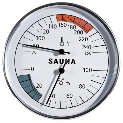 COSYOO Sauna Thermometer Hygrometer, 2 in 1 Fahrenheit Thermometer Hygrometer für Saunaraum, Innen Luftfeuchtigkeit Temperatur Monitor Messgerät Sauna Zubehör COSYOO Sauna Thermometer Hygrometer, 2 in 1 Fahrenheit Thermometer Hygrometer für Saunaraum, Innen Luftfeuchtigkeit Temperatur Monitor Messgerät Sauna Zubehör von COSYOO