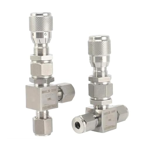 1/16 "1/8" 1/4 "3/8" 1/2 "2 3 4 6 8 10 12mm Rohr Compreesion Union 304 316 edelstahl Regulierung Dosier Nadel(Ss304-flow Hole 1.2mm-right Angle,8mm) von COSZWQDP