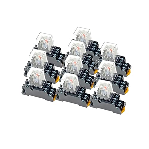 20Set Relais mit Sockel Basis Spule Allgemeine DPDT Micro Mini Elektromagnetische Relais Schalter LED AC 110/220V DC 12/24V MY2NJ MY3NJ von COSZWQDP