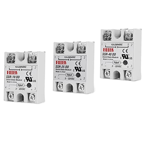 COSZWQDP 10 stücke SSR-10DD 25DD 40DD Solid State Relais 10A 25A 40A Einphasig Modul 3-32V Eingang DC 12-220V DC Ausgang(25DD) von COSZWQDP