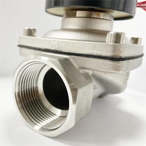 Electric0.5" - 2" Edelstahl Elektromagnetisches Ventil 12V 24V 220V 110V Normalerweise geschlossenes Magnetventil for Wasser Öl Luft Dampf(AC110V,DN50) von COSZWQDP