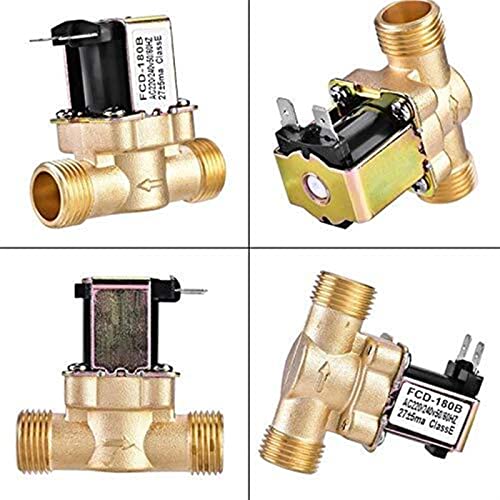 Ventil G1/2'' Elektrisches Magnetventil aus Messing N/C 12 V 24 V 220 V G3/4'' Wasser-Luft-Einlass-Durchflussschalter for Solarwarmwasserbereiterventil(220v,0.75 Inch) von COSZWQDP