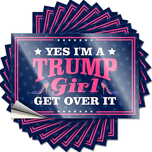 Autoaufkleber und Aufkleber Trump 2024 Yes I'm A Trump Girl Get Over It Lustiger Aufkleber 10 Stück Fensteraufkleber für Auto-Autoaufkleber (Größe: 8 x 12 cm) von COTECI