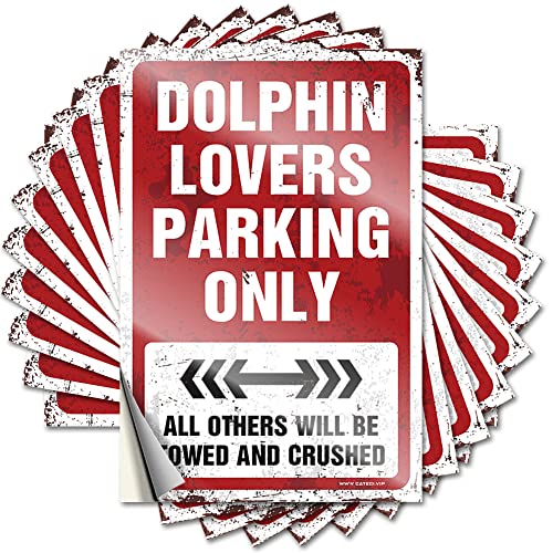 COTECI Aufkleber für Auto-Delfin-Liebhaber, nur parken, lustiger Aufkleber, 10 Stück Halloween-Autoaufkleber, lustige Schild-Dekoration (Größe: 12 x 18 cm) von COTECI